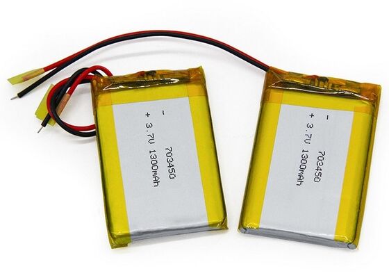 Rechargeable 703450 3.7V 1300mAh Lithium Polymer Battery Pack 1C / 1300mA