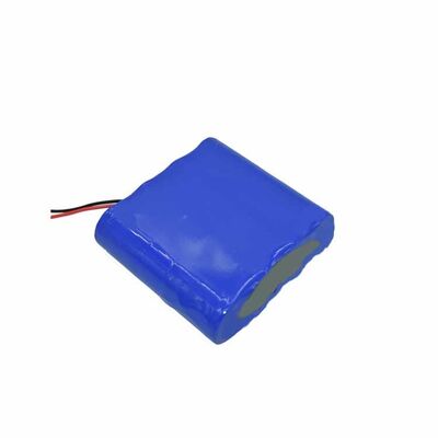 12V 2600mAh Flat Square 18650 Rechargeable Lithium Battery Pack with Stripped Red & Bare Black Lead Wires for Roadside Warning Signs, UN38.3 Certified