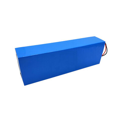12V 45Ah Rectangular 18650 Lithium Battery Pack, Blue PVC Insulated BMS Protected Rechargeable Li-ion Cell with Reinforced Strain-Relief Bare Lead Wires for Narrow Tubular Devices