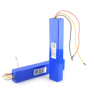 CE 3300mAh 24V Slim Vertical Strip 18650 Lithium Ion Battery Pack, Blue PVC Heat Shrink Bare Main Wires & Balance Tap Wires Built-in BMS Rechargeable Li-ion Battery for Sweeping Devices
