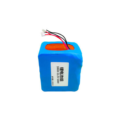 10Ah 24V 18650 Lithium Ion Battery Pack with 3Pin White JST Terminal Connector, Blue PVC Wrapped Rechargeable Li-ion Storage Battery for Cleaning Machine，IEC62133 China Manufacturer