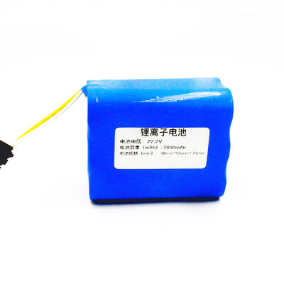 2600mAh 24V Custom Square Wave Shape 18650 Lithium Ion Battery Pack with Multi-Wire Black Plastic Terminal Connector，Li-ion Storage Battery for Medical Equipment，CE Compliant Made in China