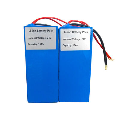 13Ah 24V Li-ion Battery Pack with 2Pin White JST Connector, Blue PVC Wrapped Rechargeable Lithium Storage Battery for Wheelchair，UN38.3 Compliant Made in China