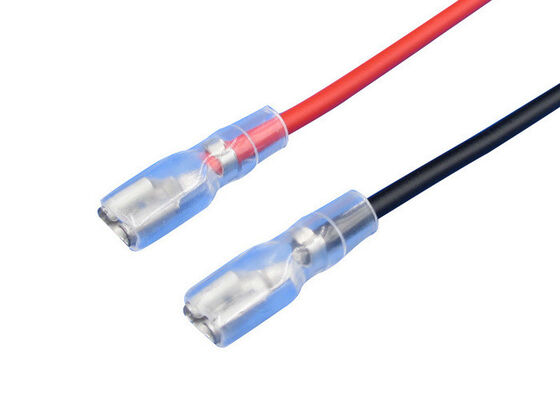 Bulk Order Pre Crimped 4.8mm Female Quick Disconnect Spade Terminal Wire with Transparent PVC Protective Sleeve for Electrical Equipment, Wire Harness Factory Direct