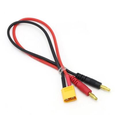 XT60 Battery Connection Cable Assembly | Custom 12WAG XT60 Female to 4.0mm Gold-Plated Banana Plug Charging Cable for RC Hobbyists | China OEM Manufacturer