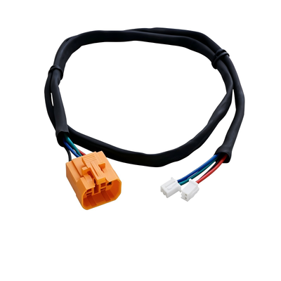 Custom Wire Harness | 9Pin Orange EV Plug to Dual PH2.0 Signal Wire Harness for Electric Two-Wheel Vehicles | Terminal Cable China Factory