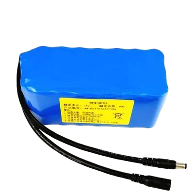 24V 8Ah 8650 Lithium Ion Battery Pack Blue PVC Heat Shrink DC Male Female Plug Built-in BMS Rechargeable Li-ion Battery for Portable Lighting , UN38.3 Certified