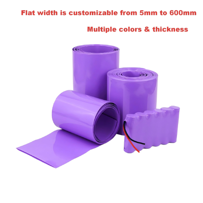 2:1 PVC Heat Shrink Tubing For 18650 21700 26650 AA Battery | UL94 V-0 Battery Pack Wrap & Insulation Sleeve, Multiple Colors, -40°C~+105°C, Factory Wholesale & OEM