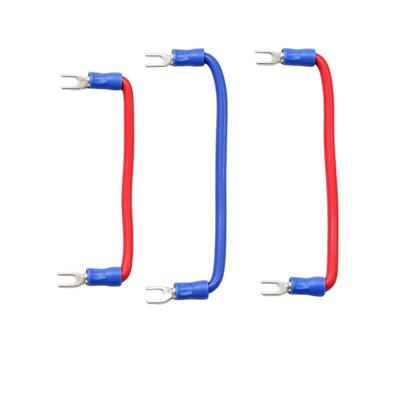 Custom Double End Spade Fork Terminal with Red Blue Insulated Jumper Wire Harness for Battery