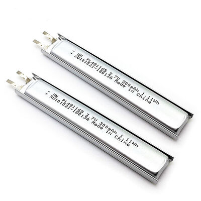 300mAh 3.7V PL491665 Lithium Polymer Battery，Rechargeable Li-Po Battery Cell with Tabs for Bluetooth Devices，RoHS Compliant Made in China