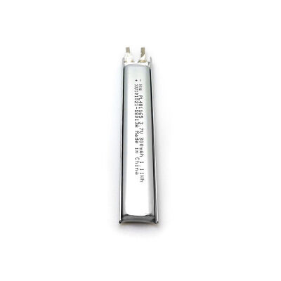 300mAh 3.7V PL491665 Lithium Polymer Battery，Rechargeable Li-Po Battery Cell with Tabs for Bluetooth Devices，RoHS Compliant Made in China