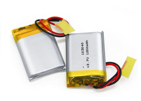 3.7V Lithium Polymer Rechargeable Battery 1200mAh , 103040 1 Cell Lipo Battery