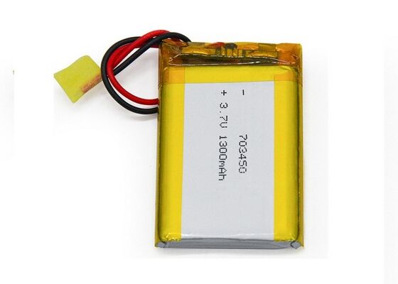 Rechargeable 703450 3.7V 1300mAh Lithium Polymer Battery Pack 1C / 1300mA