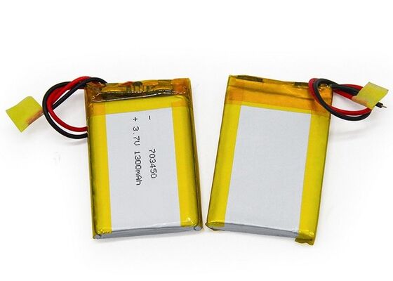 Rechargeable 703450 3.7V 1300mAh Lithium Polymer Battery Pack 1C / 1300mA