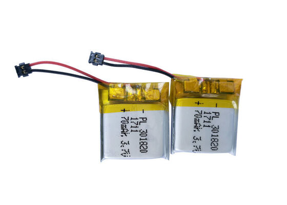Small Size 301820 3.7V 70mah Rechargeable Lithium Ion Polymer Battery