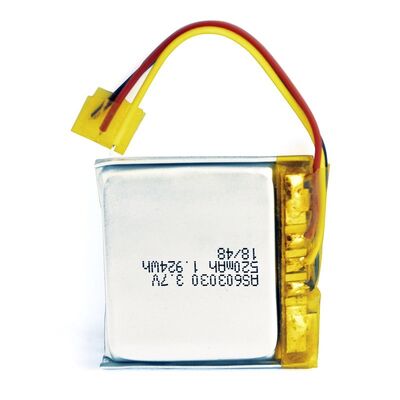 Overcurrent Protection 520mAh 3.7 V Li Ion Polymer Battery PL603030