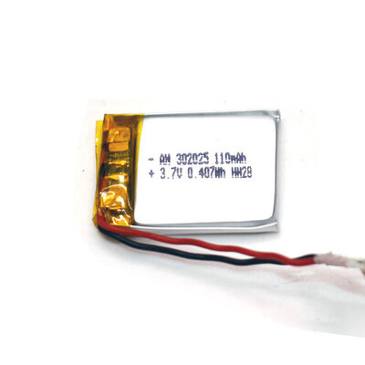 PL302025 110mAh 0.4Wh 3.7 Volt Lithium Polymer Battery