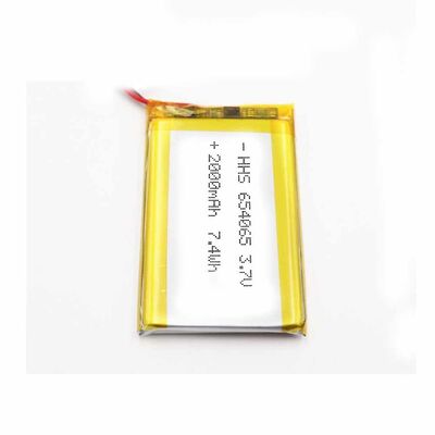 PL654065 3.7V 2000mAh Rechargeable Lithium Polymer Li-Po Battery with JST Terminal Plug for Medium-Capacity Portable Smart Electronics, UN38.3 China Manufacturer