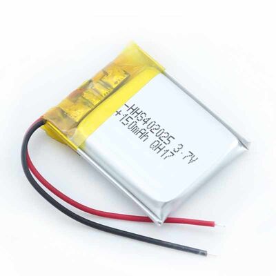 PL402025 3.7V 150mAh Rechargeable Lithium Polymer Li-Po Battery with Positive Negative Silicone Wires for Compact Mini Smart Devices, CE Compliant Made in China