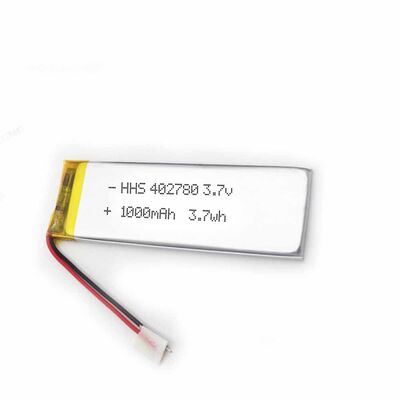 3.7V 1000mAh Li-Polymer Battery 402780 Rechargeable Soft Pack Replacement Battery with Red Black Leads for Slim Portable Electronics，UN38.3 China Manufacturer