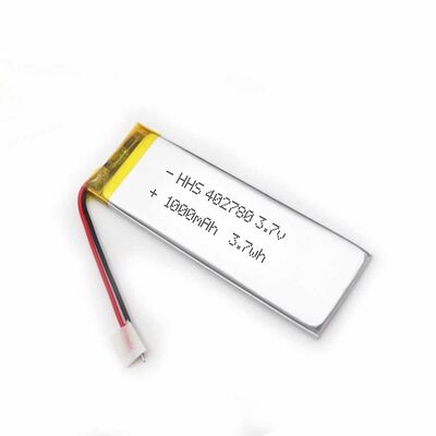 3.7V 1000mAh Li-Polymer Battery 402780 Rechargeable Soft Pack Replacement Battery with Red Black Leads for Slim Portable Electronics，UN38.3 China Manufacturer