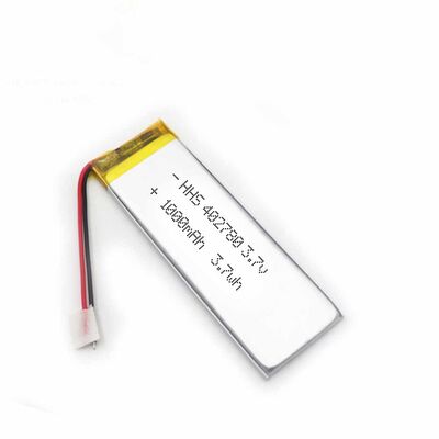 3.7V 1000mAh Li-Polymer Battery 402780 Rechargeable Soft Pack Replacement Battery with Red Black Leads for Slim Portable Electronics，UN38.3 China Manufacturer