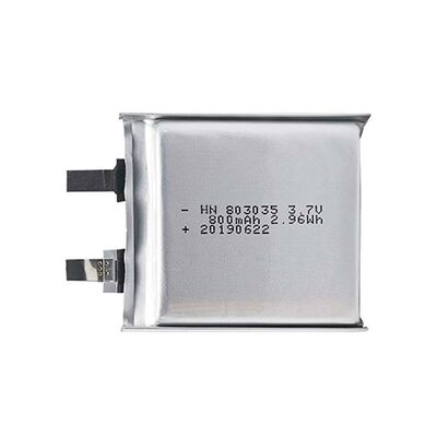 3.7V 800mAh Li-Polymer Battery 803035 Rechargeable Soft Pack Replacement Battery for Small Portable Electronics，RoHS Compliant Made in China