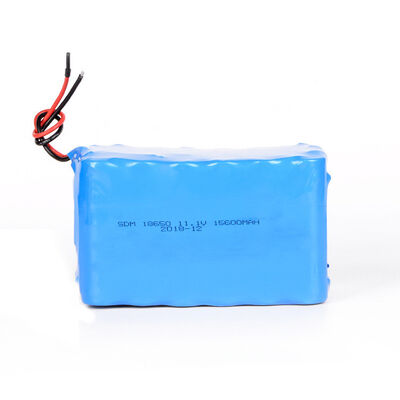 187.2Wh 15600mAh 12V 8650 Rechargeable Lithium Ion Battery Pack with Bare Red Black Wire Lead for Handheld Detector, RoHS Compliant Made in China