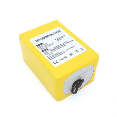 12V 10Ah Hard Yellow Plastic Case Rechargeable Lithium Ion Mobile Power Supply Built-in BMS, CE RoHS Certified Storage Battery for Agricultural Sprayer
