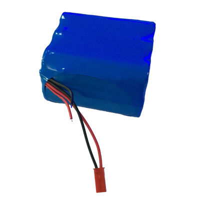 12V 6400mAh Rechargeable 18650 Lithium Ion Battery Pack with Balance Sampling Wire & Red 2P JST Connector Plug for FPV Drone, UN38.3 China Manufacturer