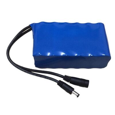 12V 8 Amp Rechargeable 18650 Lithium Ion Battery Pack with Separate DC Male Female Charge Discharge Cable for LED Strip Light, CE China Manufacturing Factory