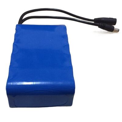 12V 8 Amp Rechargeable 18650 Lithium Ion Battery Pack with Separate DC Male Female Charge Discharge Cable for LED Strip Light, CE China Manufacturing Factory