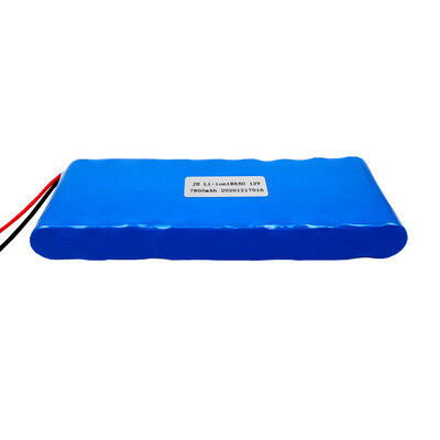 7.8Ah 12V Flat Long Strip 18650 Rechargeable Lithium Battery Pack with Label & Stripped Red Black Bare Wires, IEC62133 China Manufacturer