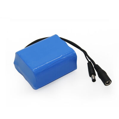 12V 5Ah 18650 Rechargeable Lithium Battery Pack, DC Male & Female Plug Dual Wiring PVC Blue Heat Shrink Wrap Battery for Scale Portable Backup Power, RoHS Compliant Made in China