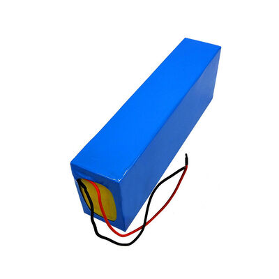 12V 45Ah Rectangular 18650 Lithium Battery Pack, Blue PVC Insulated BMS Protected Rechargeable Li-ion Cell with Reinforced Strain-Relief Bare Lead Wires for Narrow Tubular Devices