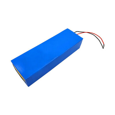 12V 45Ah Rectangular 18650 Lithium Battery Pack, Blue PVC Insulated BMS Protected Rechargeable Li-ion Cell with Reinforced Strain-Relief Bare Lead Wires for Narrow Tubular Devices
