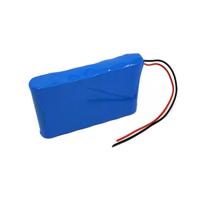Custom 12V 4400mAh Blue PVC Insulated BMS Protected Rechargeable Li-ion Cell with Bare Tinned Red Black Lead Wires for Slim Embedded Devices, RoHS Compliant Made in China