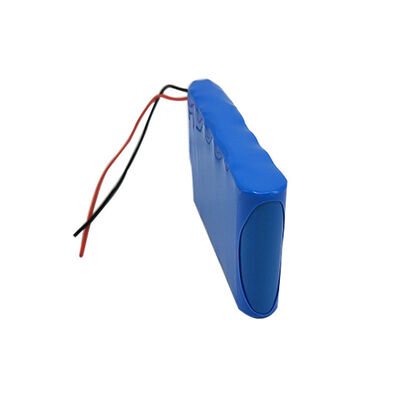 Custom 12V 4400mAh Blue PVC Insulated BMS Protected Rechargeable Li-ion Cell with Bare Tinned Red Black Lead Wires for Slim Embedded Devices, RoHS Compliant Made in China