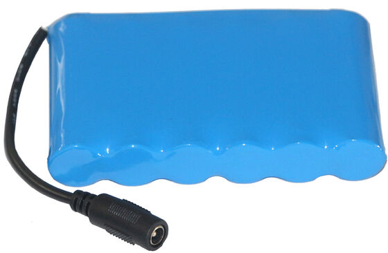 12V 5000mAh 18650 Rechargeable Lithium Battery Pack，Blue PVC Insulated Li-ion Cell with Pre-Wired DC Female Connector for Portable Lighting，MSDS China Manufacturer