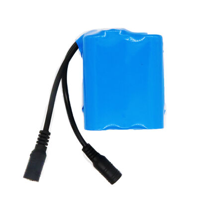 Custom 11.1V 9000mAh Lithium Battery Pack, Blue PVC Insulated Rechargeable Li-ion Cell with Pre-Wired DC Male & Female Connectors for Smart Sensor, Made in China