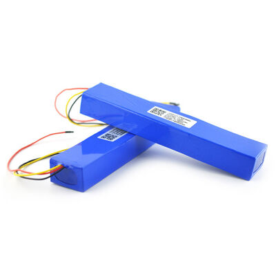 CE 3300mAh 24V Slim Vertical Strip 18650 Lithium Ion Battery Pack, Blue PVC Heat Shrink Bare Main Wires & Balance Tap Wires Built-in BMS Rechargeable Li-ion Battery for Sweeping Devices