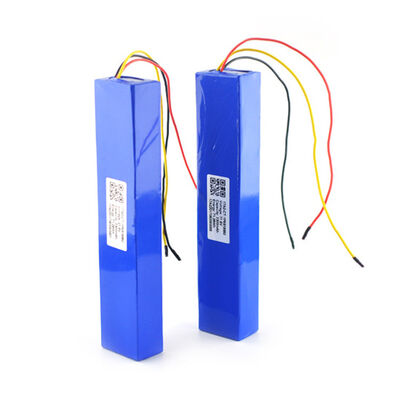 CE 3300mAh 24V Slim Vertical Strip 18650 Lithium Ion Battery Pack, Blue PVC Heat Shrink Bare Main Wires & Balance Tap Wires Built-in BMS Rechargeable Li-ion Battery for Sweeping Devices