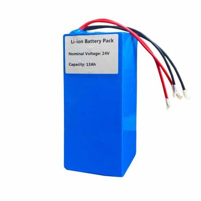 13Ah 24V Li-ion Battery Pack with 2Pin White JST Connector, Blue PVC Wrapped Rechargeable Lithium Storage Battery for Wheelchair，UN38.3 Compliant Made in China