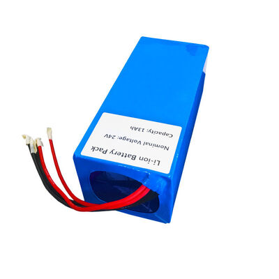 13Ah 24V Li-ion Battery Pack with 2Pin White JST Connector, Blue PVC Wrapped Rechargeable Lithium Storage Battery for Wheelchair，UN38.3 Compliant Made in China