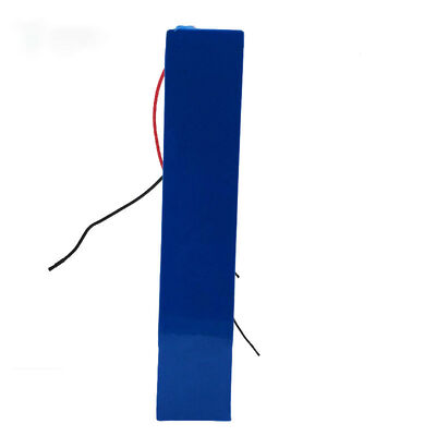 10Ah 24V Long Strip 18650 Lithium Ion Battery Pack with Bare Red Black Silicone Wires, Blue PVC Wrapped Rechargeable Li-ion Storage Battery with FCC CE Certified Label for Electric Scooter