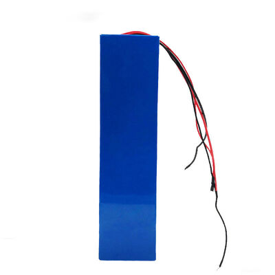 10Ah 24V Long Strip 18650 Lithium Ion Battery Pack with Bare Red Black Silicone Wires, Blue PVC Wrapped Rechargeable Li-ion Storage Battery with FCC CE Certified Label for Electric Scooter