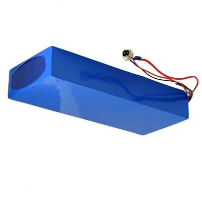 48V 10Ah Lithium Battery Pack, Long Blue PVC Waterproof Lithium Iron Phosphate Battery with Single Aviation Connector, Built-in Smart BMS for Scooter, CE China Manufacturer
