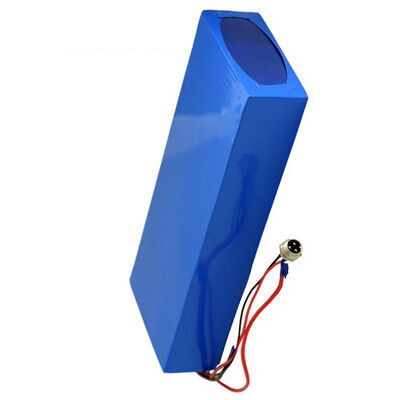 48V 10Ah Lithium Battery Pack, Long Blue PVC Waterproof Lithium Iron Phosphate Battery with Single Aviation Connector, Built-in Smart BMS for Scooter, CE China Manufacturer