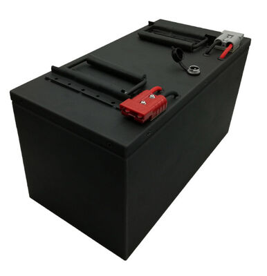 80Ah 48V LiFePO4 Lithium Battery Pack with Dual Separate Red & Gray Anderson Connectors & Double Top Carry Handles for Industrial Cleaning Machines, MSDS China Manufacturer