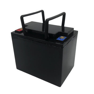 12.5A 25Ah 48V Black Plastic Case LiFePO4 Lithium Iron Phosphate Battery Pack,  Double Integrated Carry Handles Red & Blue Brass Terminal for Golf Cart, UN38.3 Certified